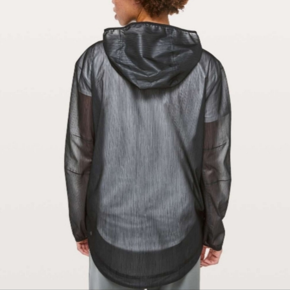 Size 10 Lululemon Black Sheer Rain Jacket